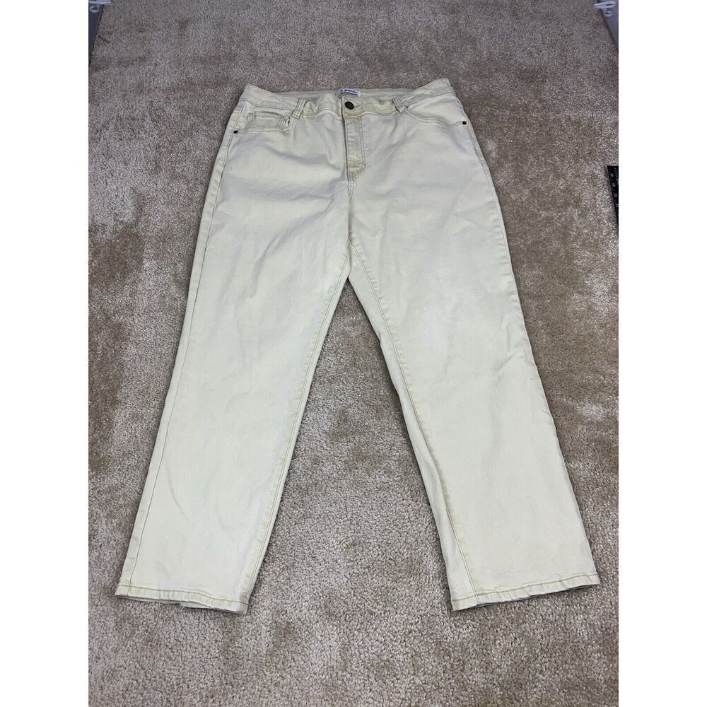 D. Jeans Off White Ivory Stretch Denim Mid-Rise Cropped Women's Size 16 #636